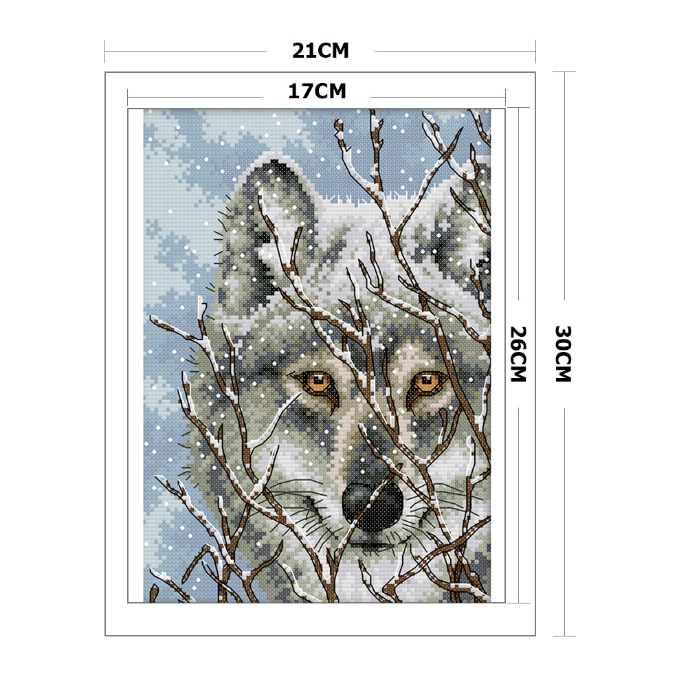 Wolf - 14CT Stamped Cross Stitch 21 *30CM