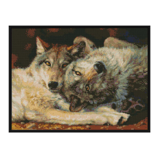 Wolf - 14CT Stamped Cross Stitch 46 *36CM