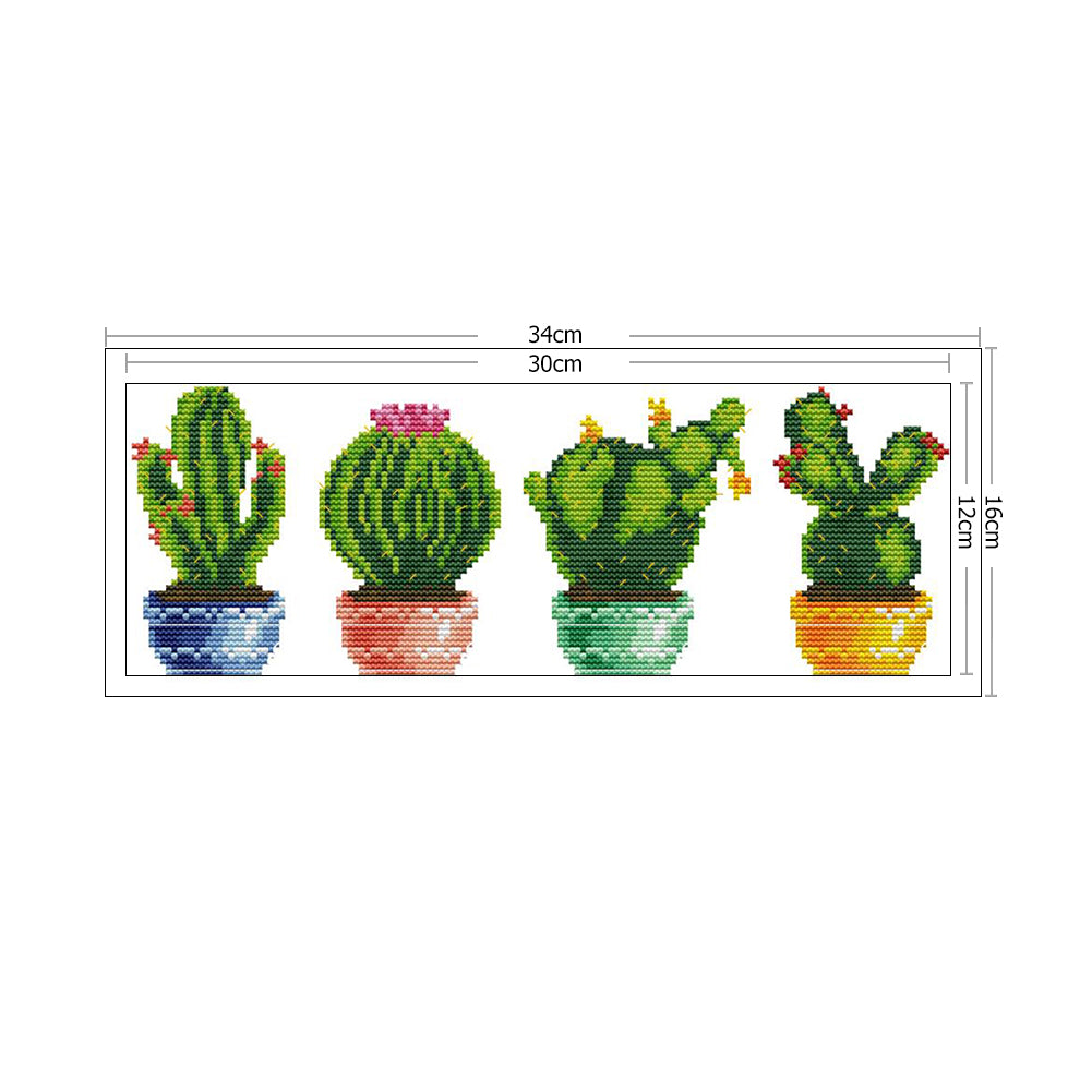 Plants - 14CT Stamped Cross Stitch 34*16CM
