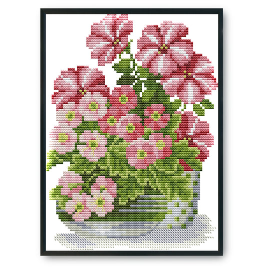 Flowers - 14CT Stamped Cross Stitch 23*18CM