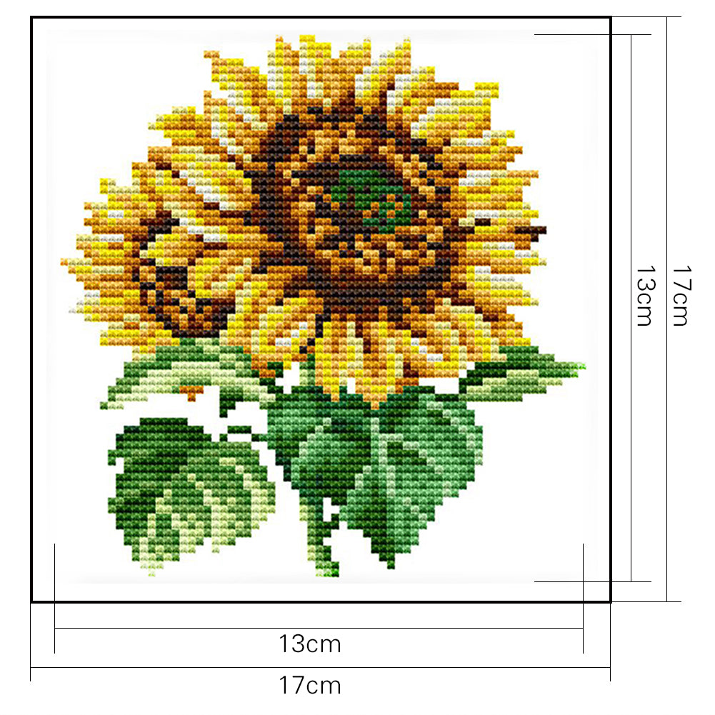 Sunflower - 14CT Stamped Cross Stitch 17*17CM