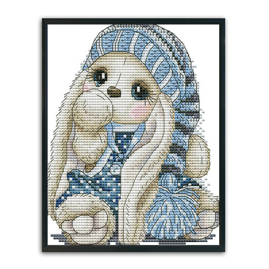 Mini Rabbit - 14CT Stamped Cross Stitch 20*17CM