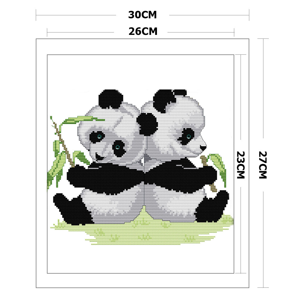 Panda- 14CT Stamped Cross Stitch 30 *27CM