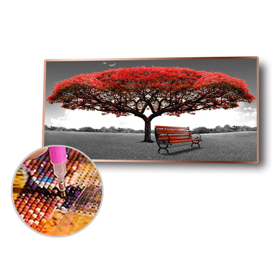 Red Tree - Full Round Drill Diamond Painting 80*40CM