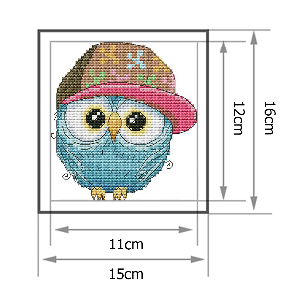 Owl- 14CT Stamped Cross Stitch 16*15CM