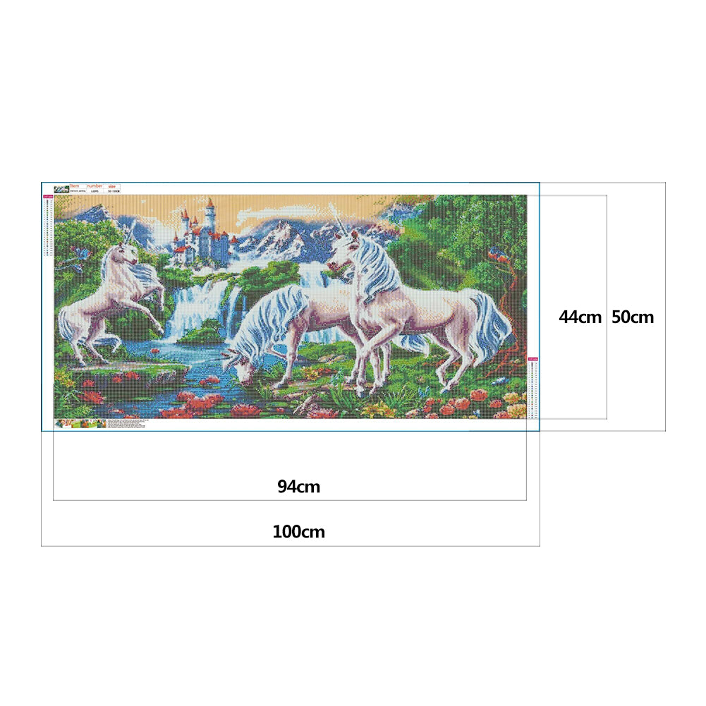 Unicorn - Full Round Drill Diamond Painting 100*50CM