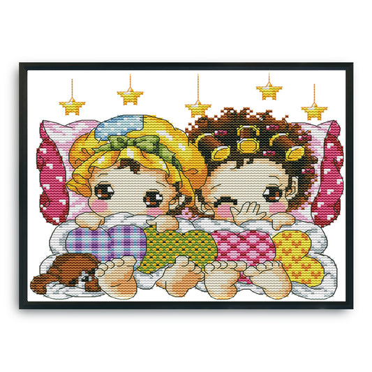 Sleep Row - 14CT Stamped Cross Stitch 23*21CM