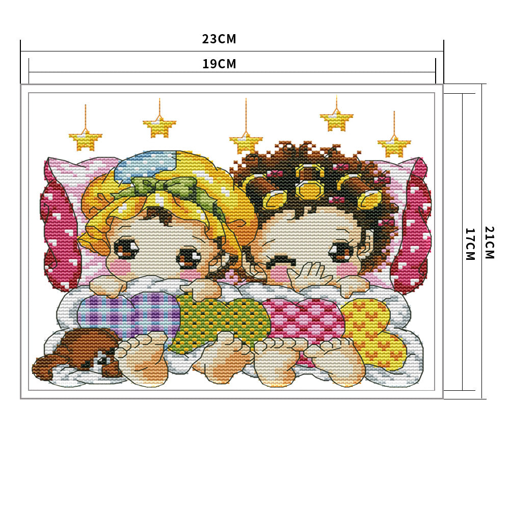 Sleep Row - 14CT Stamped Cross Stitch 23*21CM