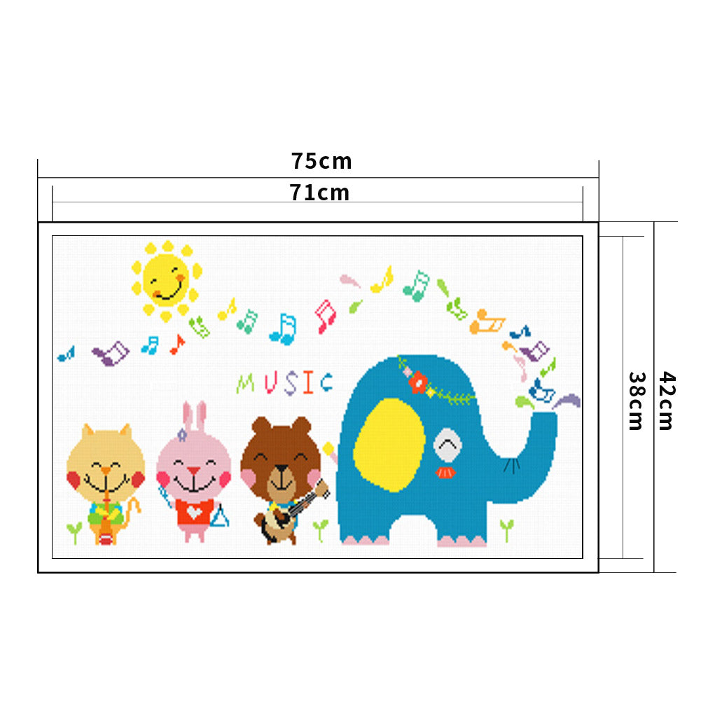 Cartoon - 11CT Stamped Cross Stitch 75*42CM