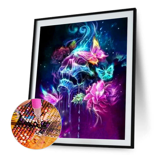 Skull Buttlefly - Full Round Drill Diamond Painting 30*40CM