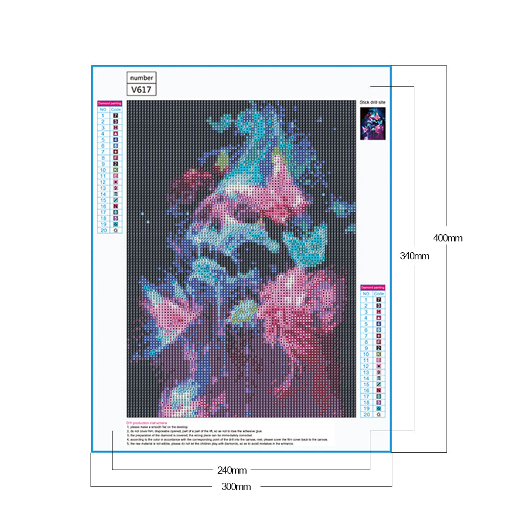 Skull Buttlefly - Full Round Drill Diamond Painting 30*40CM