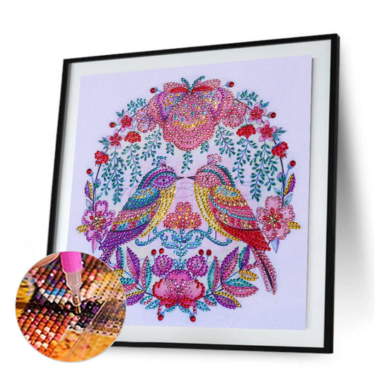 Flowers Birds - Special Shaped Drill Diamodn Painting 30*30CM