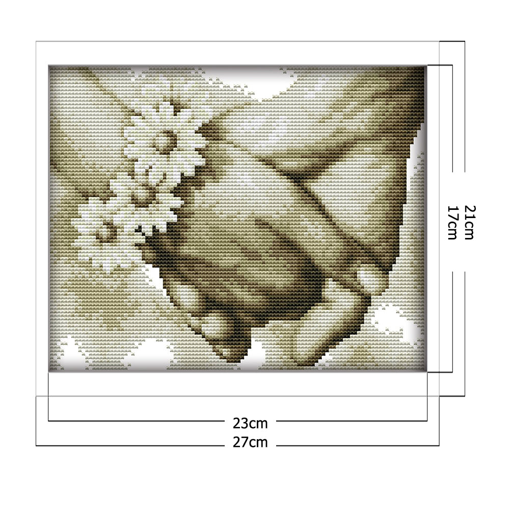 Hand Hand- 14CT Stamped Cross Stitch 27*21CM