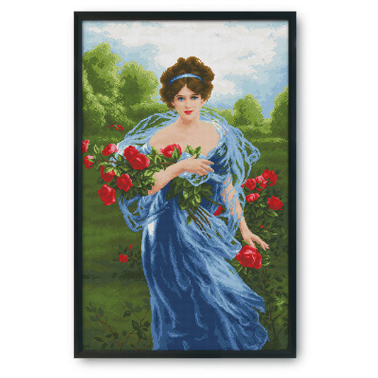 Rose - 14CT Stamped Cross Stitch 48*71CM