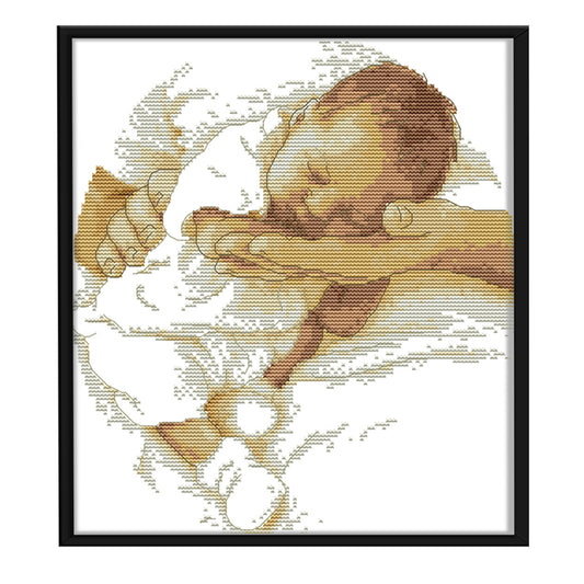Girl - 14CT Stamped Cross Stitch 29x32CM