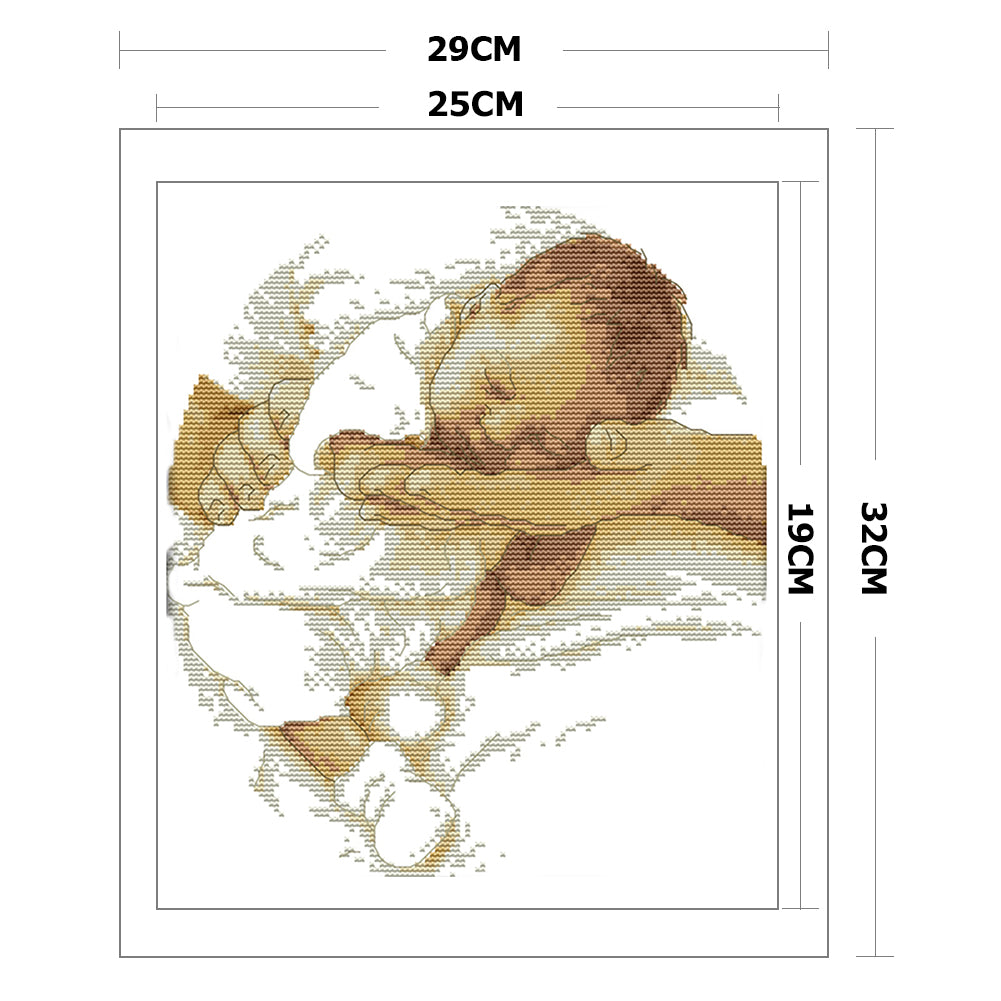 Girl - 14CT Stamped Cross Stitch 29x32CM