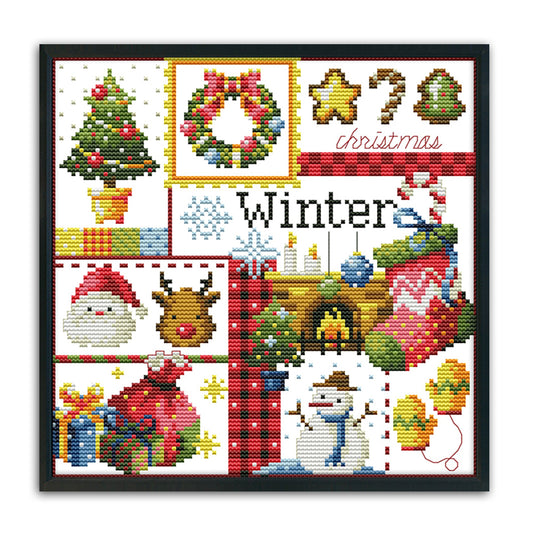 Winter- 14CT Stamped Cross Stitch 27*27CM