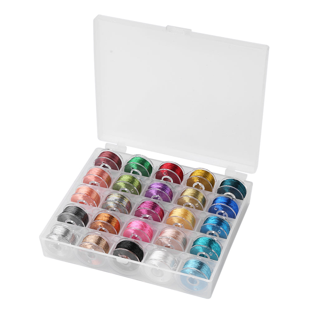 Embroidery Sewing Thread Polyester Sewing Machine Yarn Line Box (25 Colors)