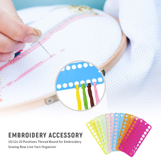 12x 20 Positions Plastic Thread Board Embroidery Row Line Organizer (B)