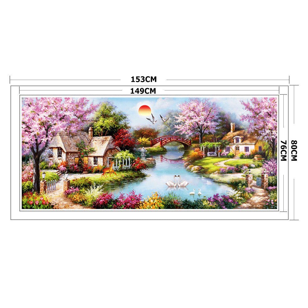 Garden - 11CT Stamped Cross Stitch 153*80CM