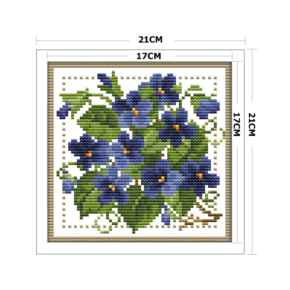 Flower - 11CT Stamped Cross Stitch 21*21CM