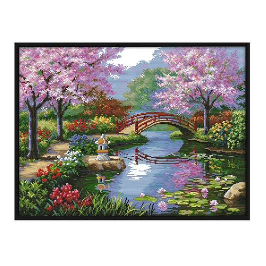 Landscape River - 11CT Stamped Cross Stitch 70x55CM