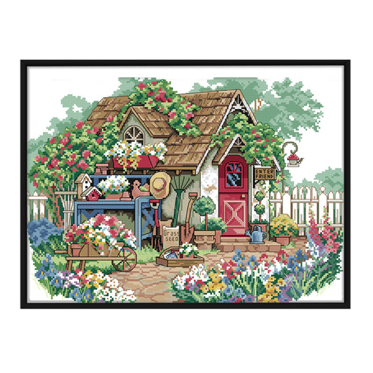 Landscape Yard - 11CT Stamped Cross Stitch 56x42CM