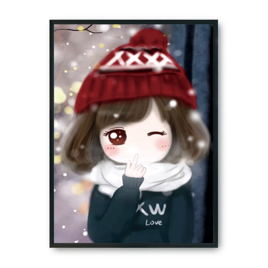 Snowing Girl - 11CT Stamped Cross Stitch 54*71CM