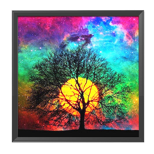 Tree Landscape - 11CT Stamped Cross Stitch 40*40CM