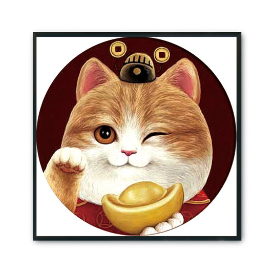 Fortune Cat - 11CT Stamped Cross Stitch 50*50CM