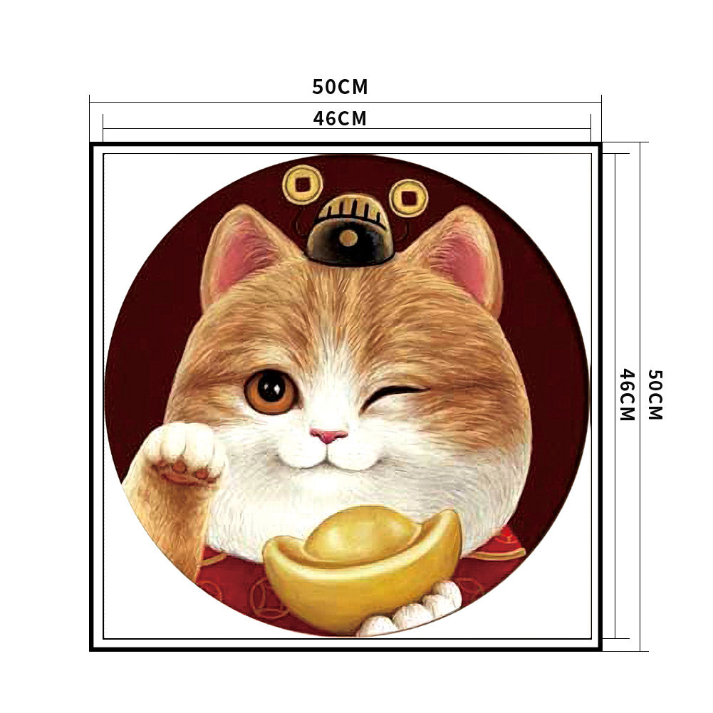 Fortune Cat - 11CT Stamped Cross Stitch 50*50CM