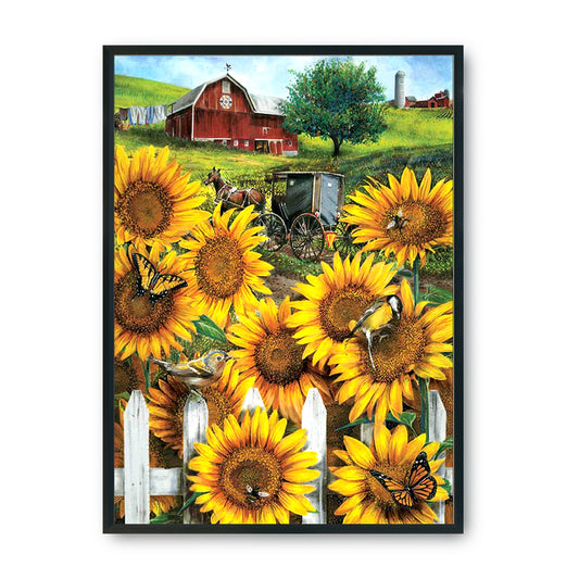 Garden Sunflower - 11CT Stamped Cross Stitch 36*46CM