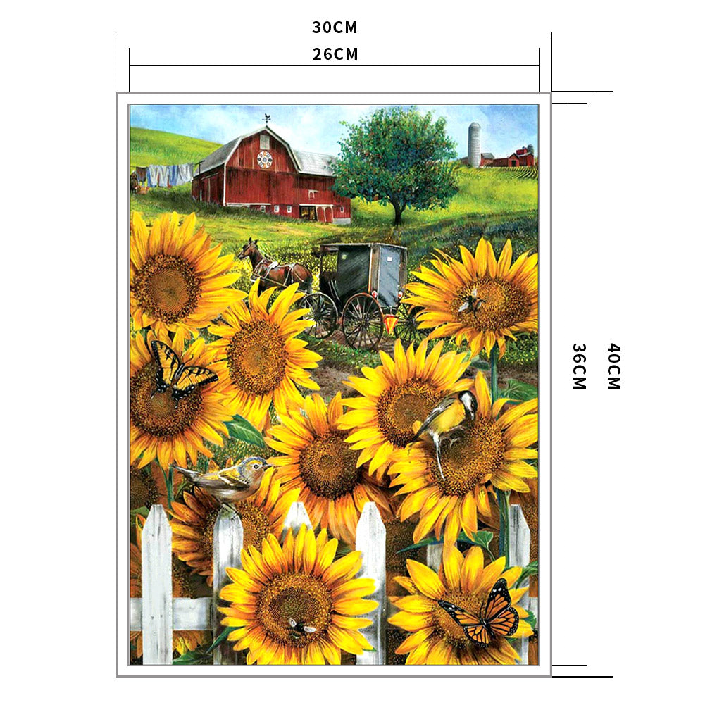 Garden Sunflower - 11CT Stamped Cross Stitch 36*46CM