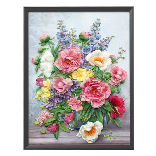 Flowers - 11CT Stamped Cross Stitch 40*50CM