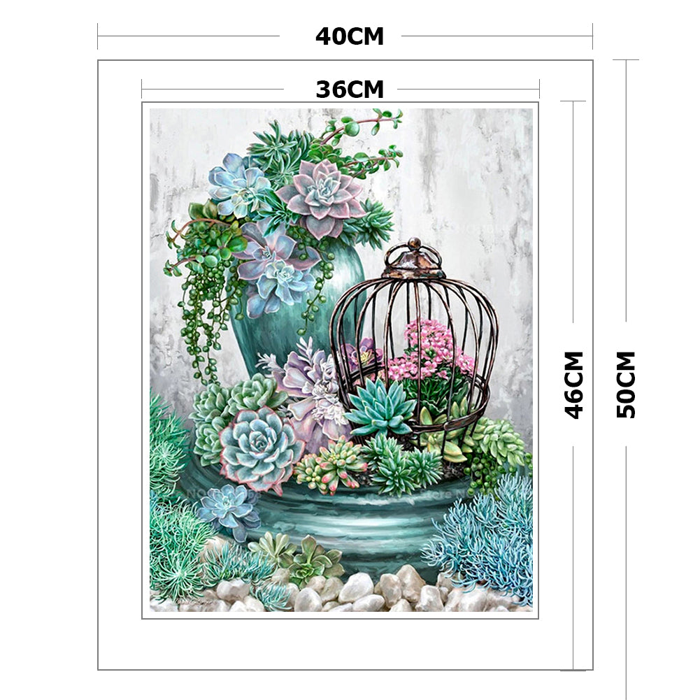 Flowers - 11CT Stamped Cross Stitch 40*50CM