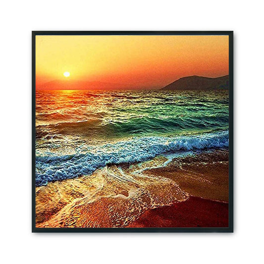 Beach - 11CT Stamped Cross Stitch 50*50CM