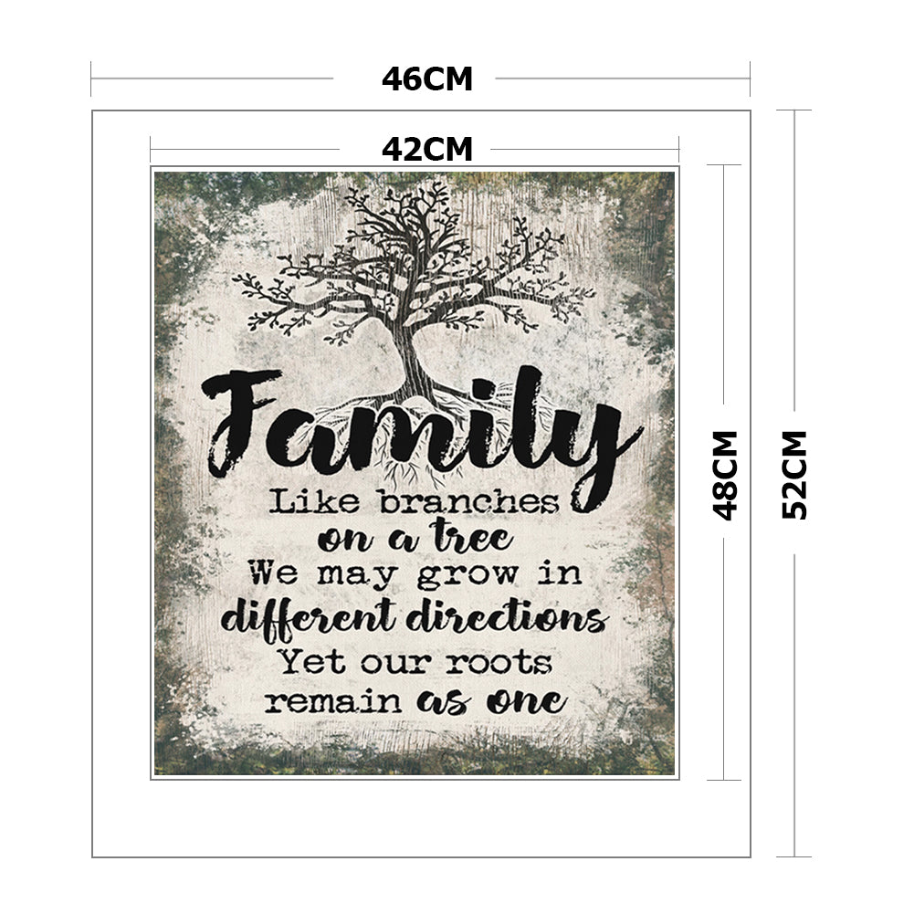 Family Letters - 11CT Stamped Cross Stitch 46*52CM