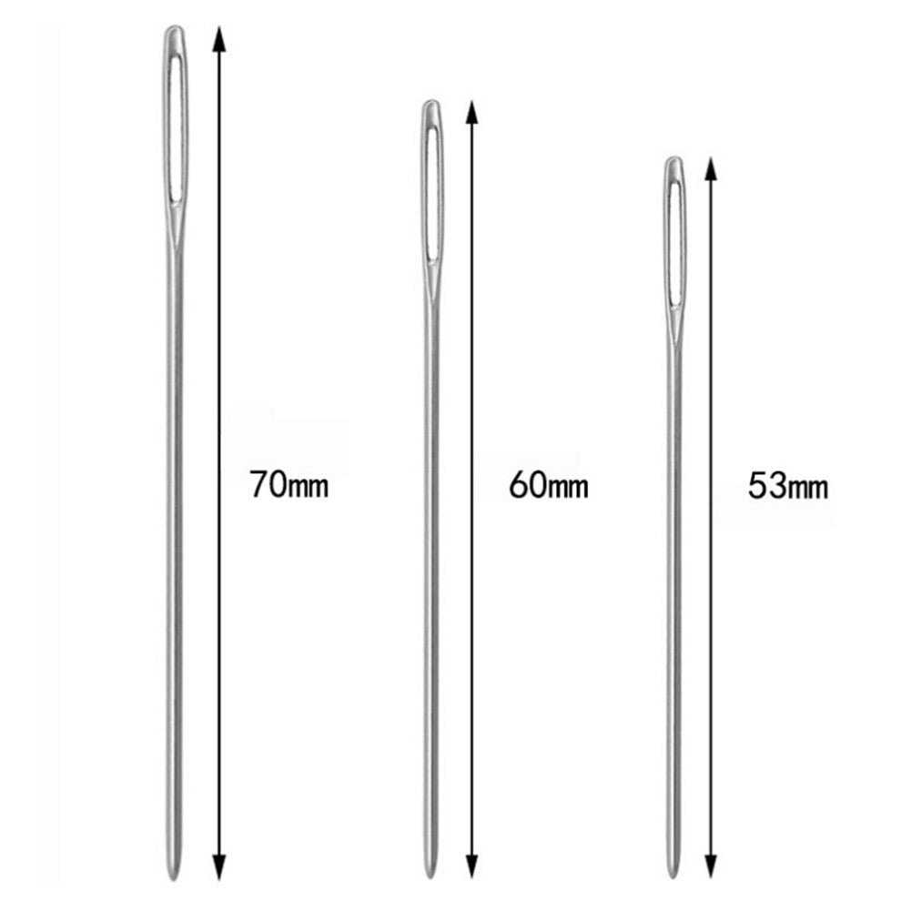 Big Eye Sewing Needles Set Stainless Steel Stitching Tools (3pcs a bottle)
