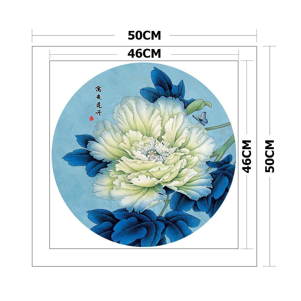 Peony Flower - 11CT Stamped Cross Stitch 50*50CM