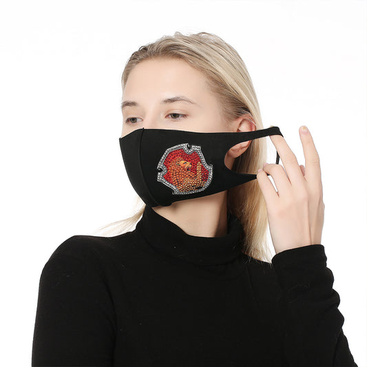 33 X 13cm Part Drill DIY Diamond Face Mask Rhinestones Mosaic Mouth Cover