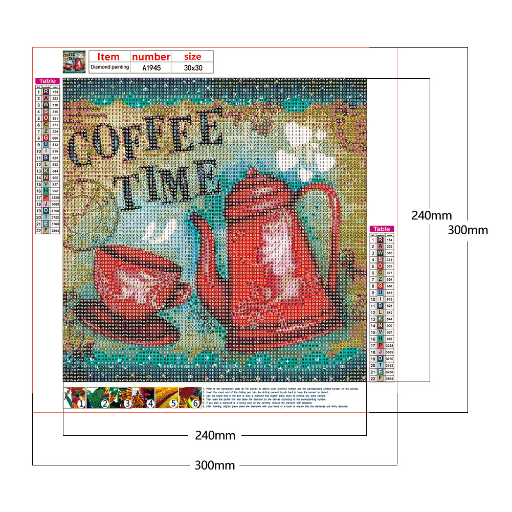 Coffee Time - Full Round Drill Diamond Painting 30*30CM