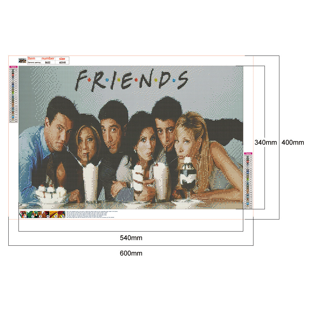 Friends - Full Round Drill Diamond Painting 60*40CM