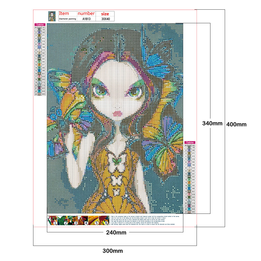 Girl - Full Round Drill Diamond Painting 30*40CM