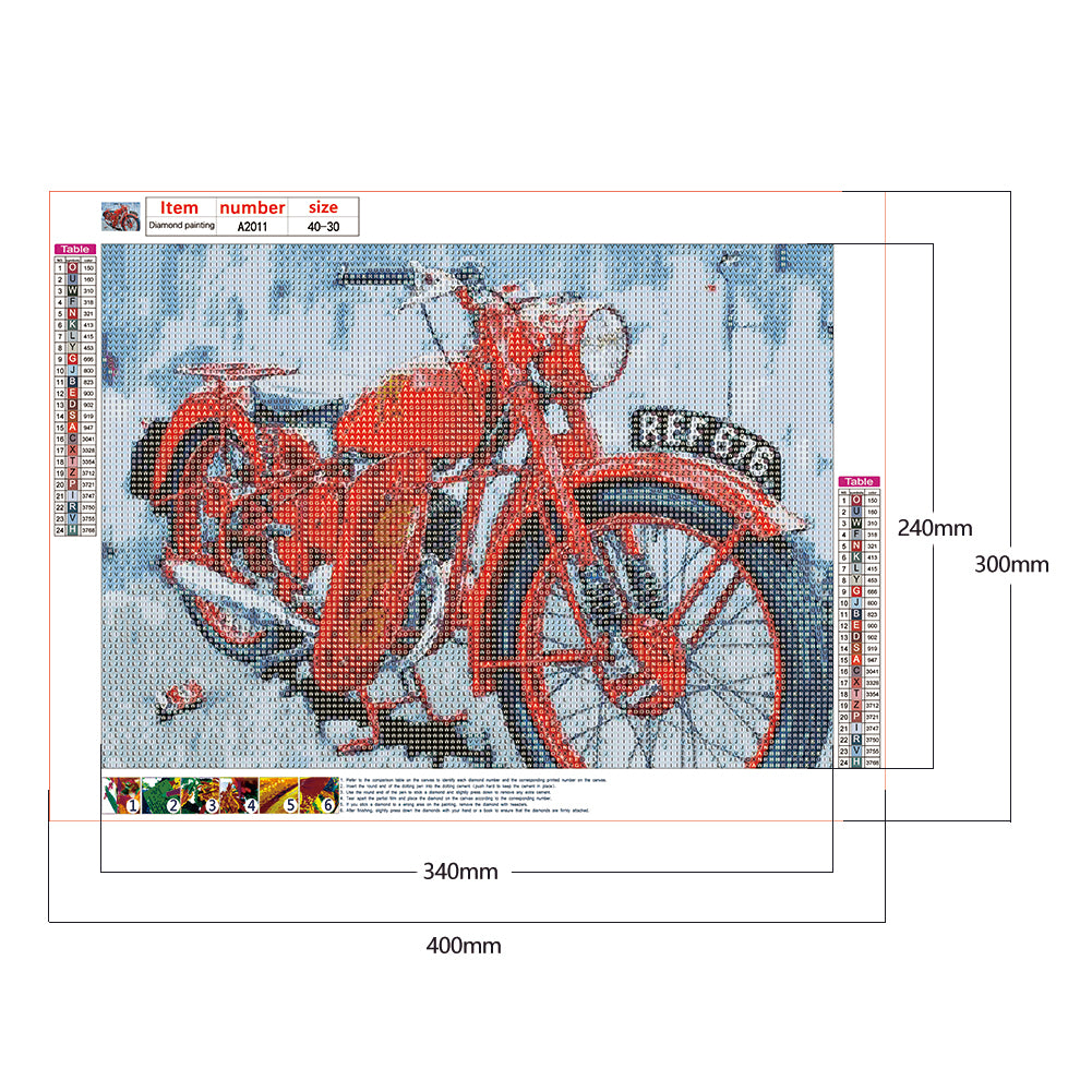 Motorcycle - Full Round Drill Diamond Painting 40*30CM