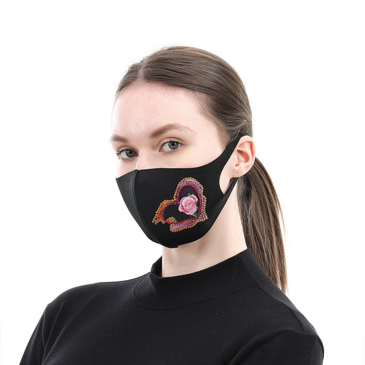 DIY Part Drill Diamond Painting Face Mask Kit Artwork Craft (AA459 Rose)