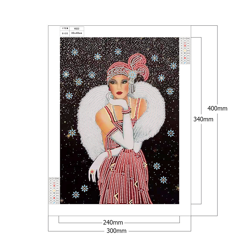 Lady - Special Shaped Drill Diamond Paintng 30*40CM