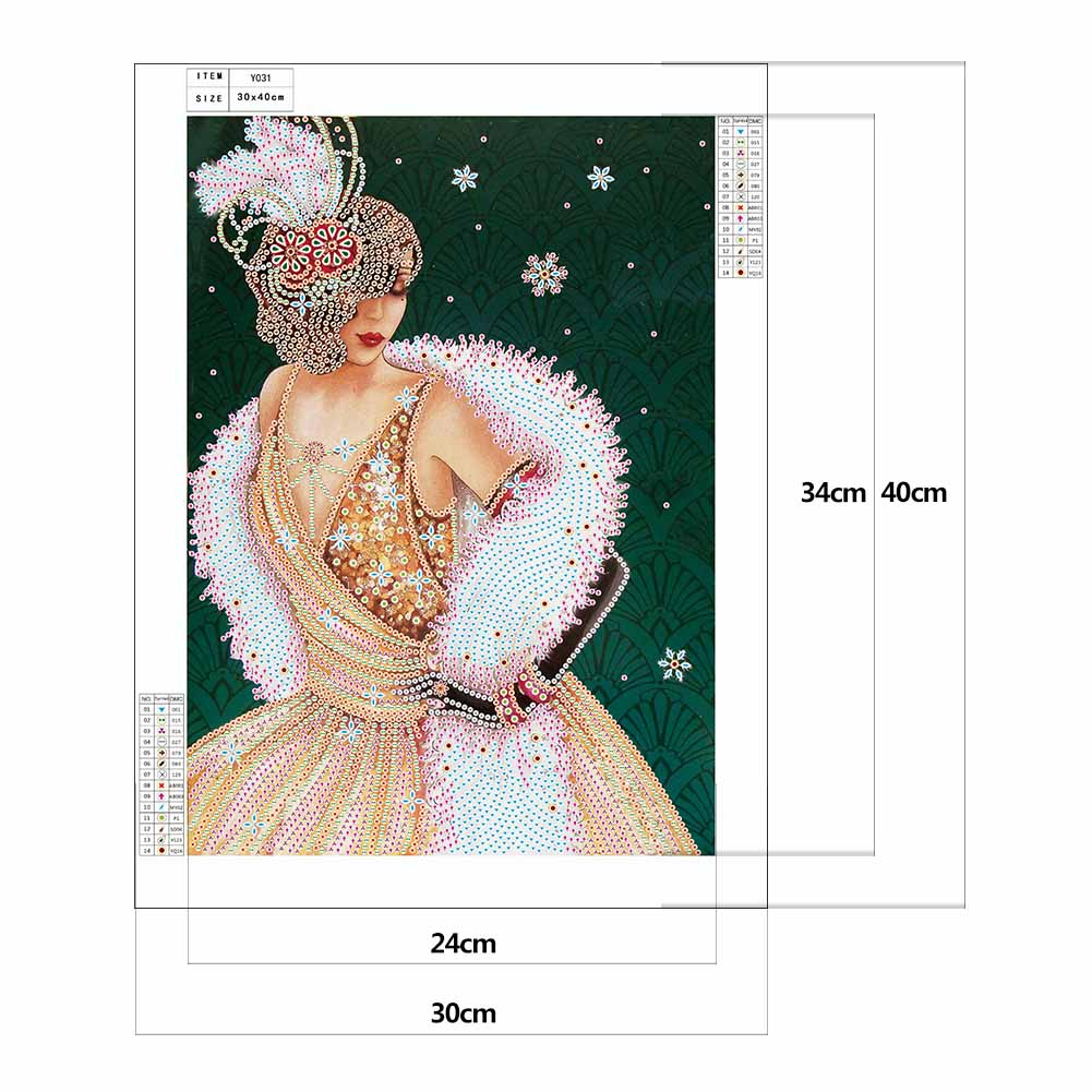 Women - Special Shaped Drill Diamond Paintng 30*40CM