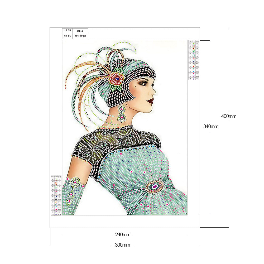 Lady - Special Shaped Drill Diamond Paintng 30*40CM