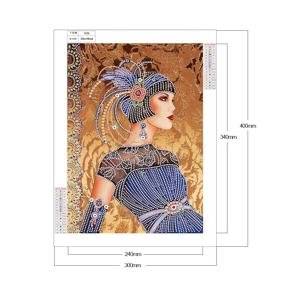 Lady - Special Shaped Drill Diamond Paintng 30*40CM