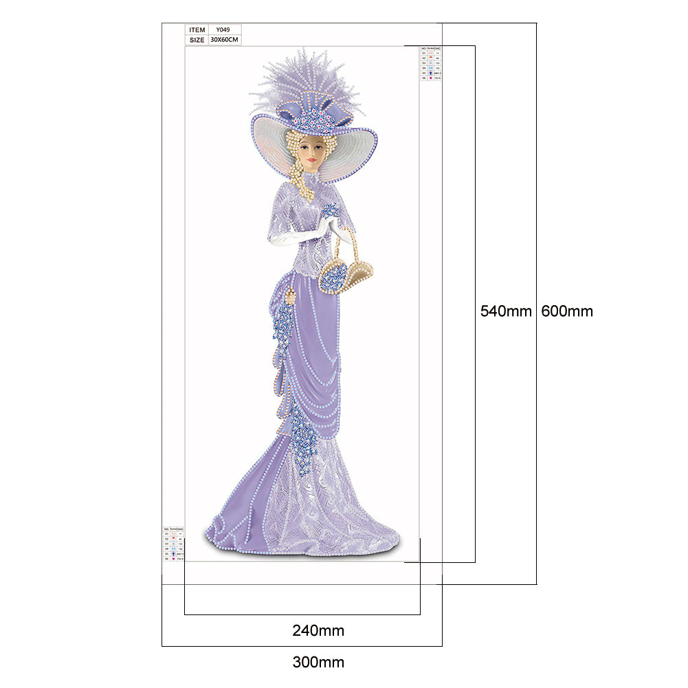 Dress Lady - Special Shaped Drill Diamond Paintng 30*60CM